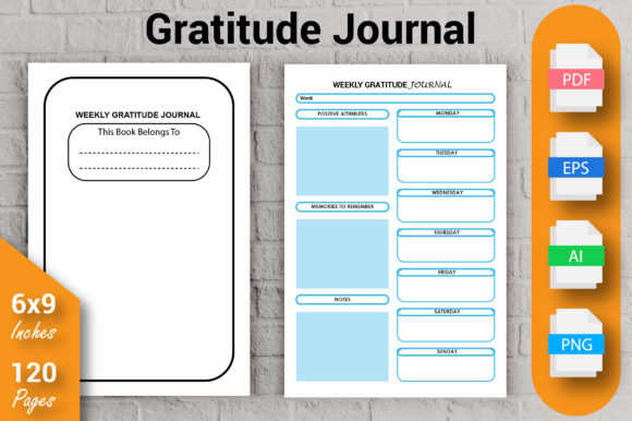 Gratitude Journal for Printable and KDP
