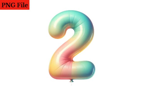 Happy Birthday Balloon Numbers 2 PNG
