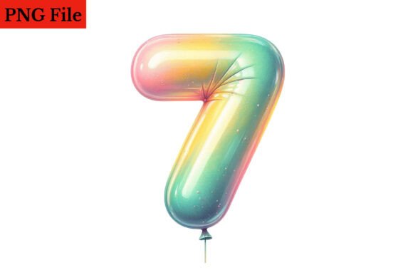 Happy Birthday Balloon Numbers 7 PNG