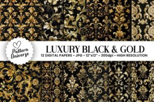 Luxury Black & Gold Digital Papers