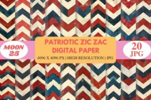 Patriotic Zic Zac Digital Paper