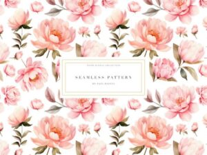 Peony Flower Digital Seamless Pattern