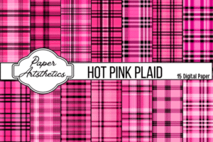 Pink Plaid Digital Paper Plaid Pattern