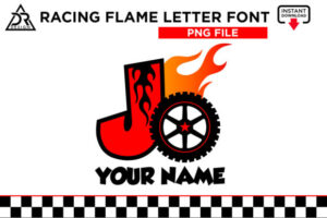 Racing Flame Letter "J " Font PNG