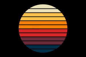 Retro Sunset Vintage Circle Design 25