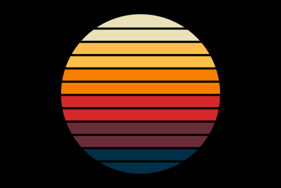 Retro Sunset Vintage Circle Design 25