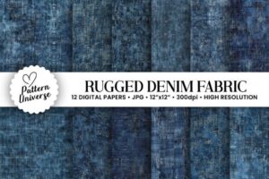 Rugged Blue Denim Fabric Texture