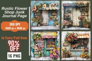 Rustic Flower Shop Junk Journal Page