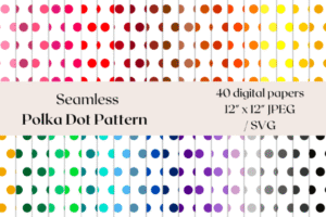 Seamless Polka Dot Pattern Digital Paper