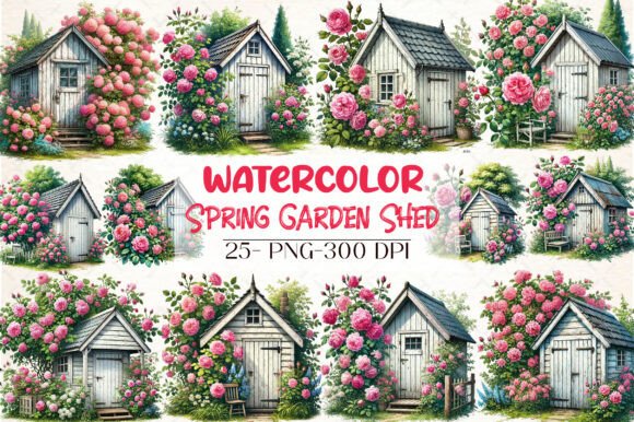 Spring Garden Shed Clipart