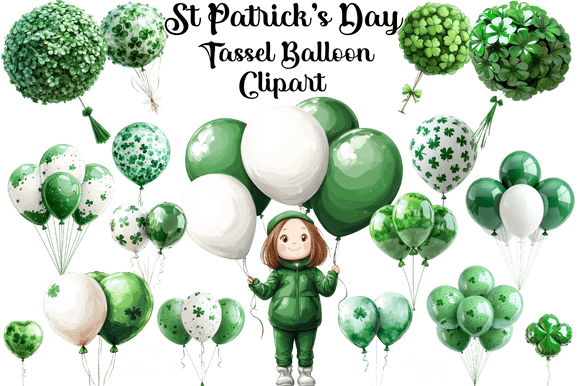 St Patrick's Day Tassel Balloon Clipart