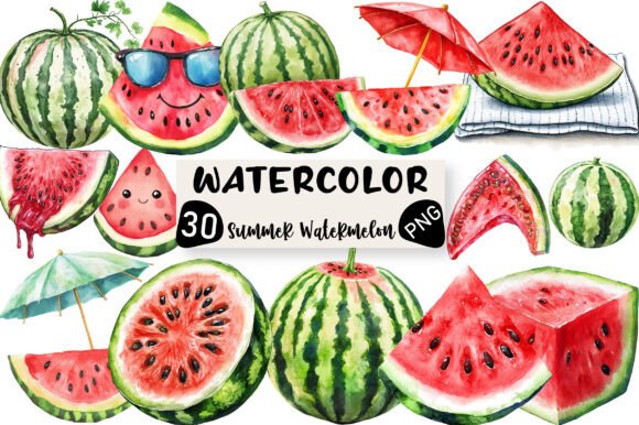 Summer Juicy Watermelon Clipart