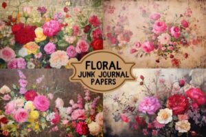 Summer Roses Printable Journal Papers