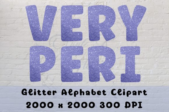 Very Peri Glitter Alphabet Clipart Free!