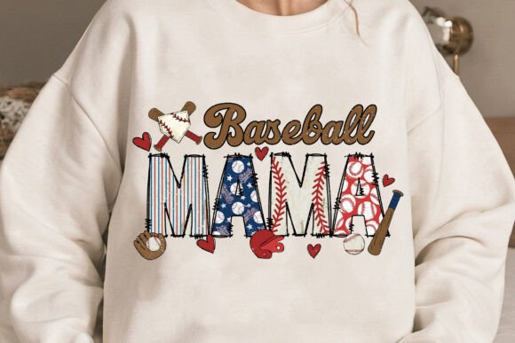 Vintage Baseball Mama Png