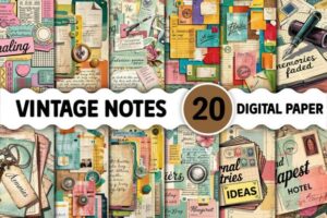 Vintage Notes Junk Journal Pages