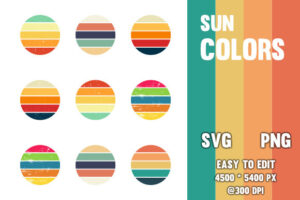 Vintage and Retro Sunset Circles