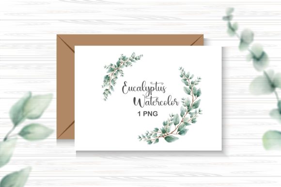 Watercolor Eucalyptus Wreath Clipart