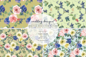 Watercolor Floral Seamless Patterns