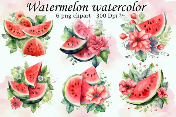 Watermelon Watercolor Clipart