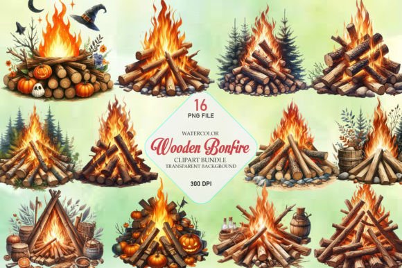 Wooden Bonfire Sublimation Clipart