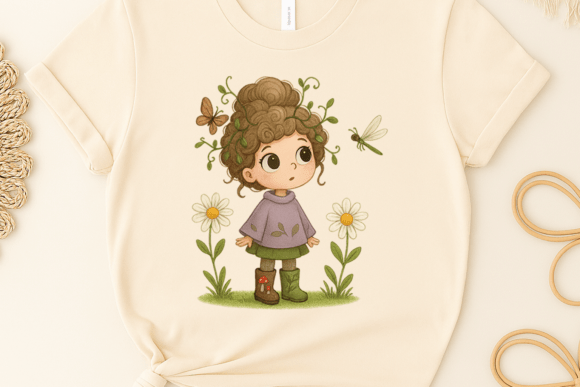 Cute Girl Quirky Sublimation Clipart Png